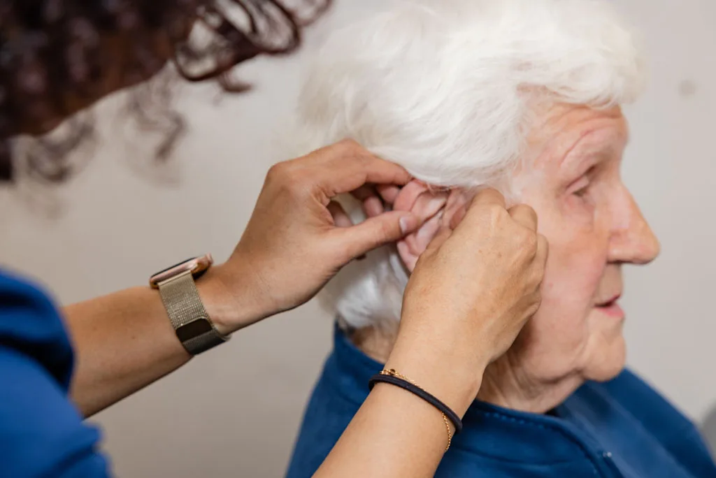 Hearing aids with a sleek, modern design.